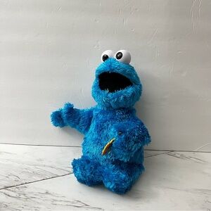Cookie Monster Talking Sesame Street Feed Me Plush Size 14.5" Stuffed Animal